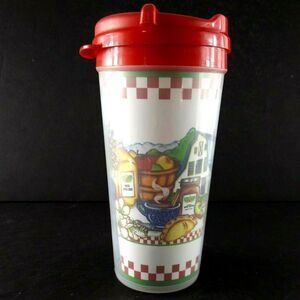Vintage Whirley Thermos Plastic Travel Mug The Apple Barn Cider Mill USA